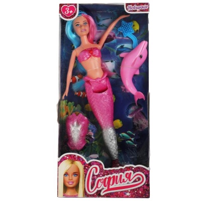 Набор Кукла 29см София русалка и дельфин Карапуз 66001M-D1-S-BB